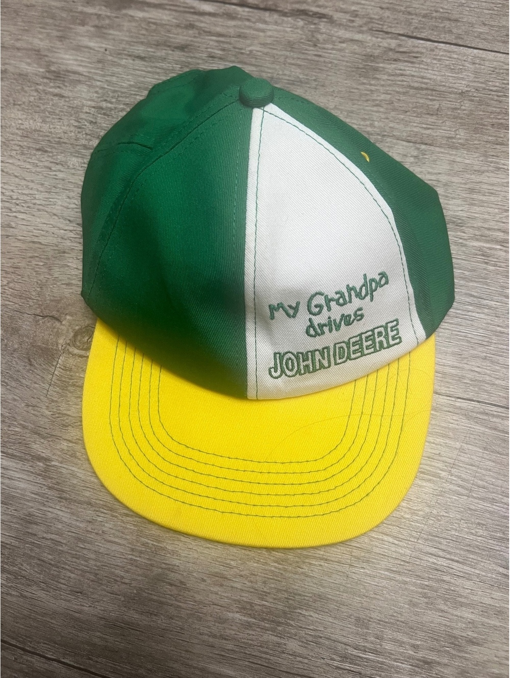 John Deere “my grandpa drives a John Deere” green and yellow child’s cap